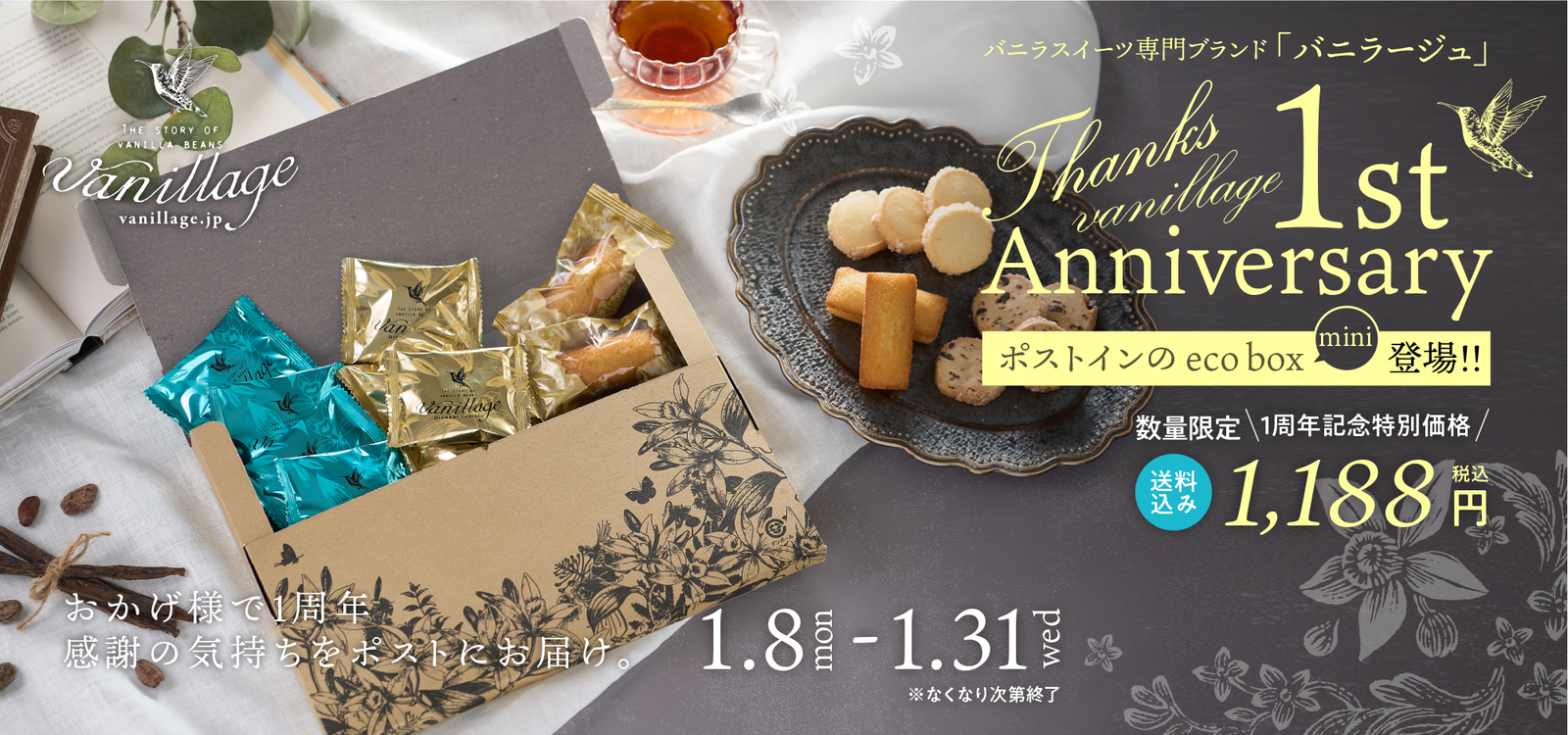 バニラージュ1周年☆新商品「eco box mini」送料無料・特別価格で販売